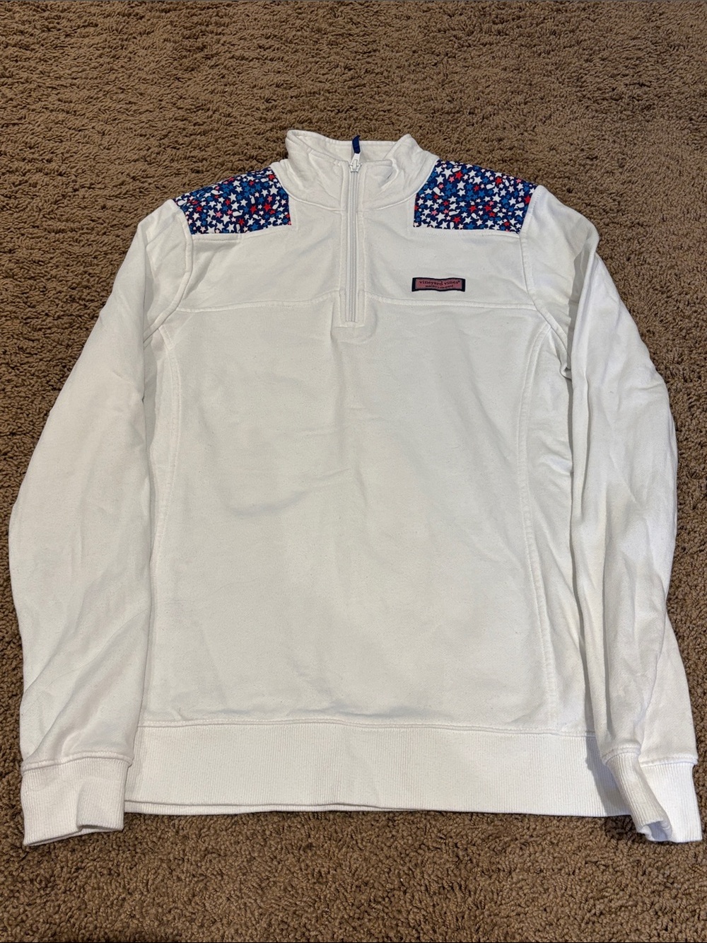 Vineyard Vines Quarter-Zip Sweatshirt with Star-Pattern Accents
